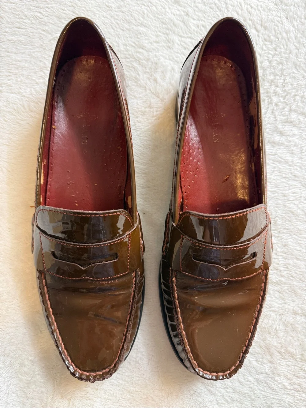 Cole Haan Alexa Penny Moc II Chestnut Patent Leather Loafers Women’s Size 8.5B